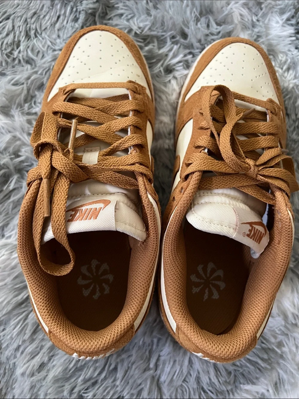 Nike Suede Brown and Cream Low-Top Sneakers - Picture 3 of 8